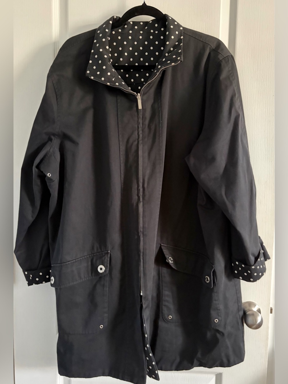 Signature Jones NY Reversible Solid Black & Black with Polka Dot’s 3 XL